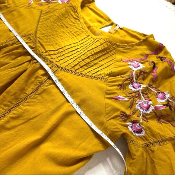 *NWT* FREE PEOPLE Pavlo Dress Gold Embroidered Detail Throughout Fully Lined — M - Picture 4 of 5